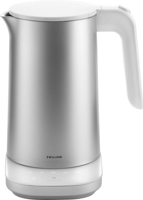 ZWILLING Enfinigy Wasserkocher Silber, 1 Liter, 1.850 Watt, Edelstahl und Kunststoff mit Touch-Display und Warmhaltefunktion - Bild 1
