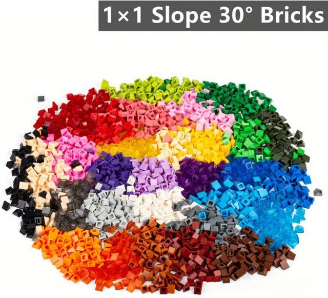 Monkey Man Slope 30 ° 1 x 1 x 2/3 Ziegel Bausteine 100-teiliges Set Bunt / Mehrfarbig - Bild 1