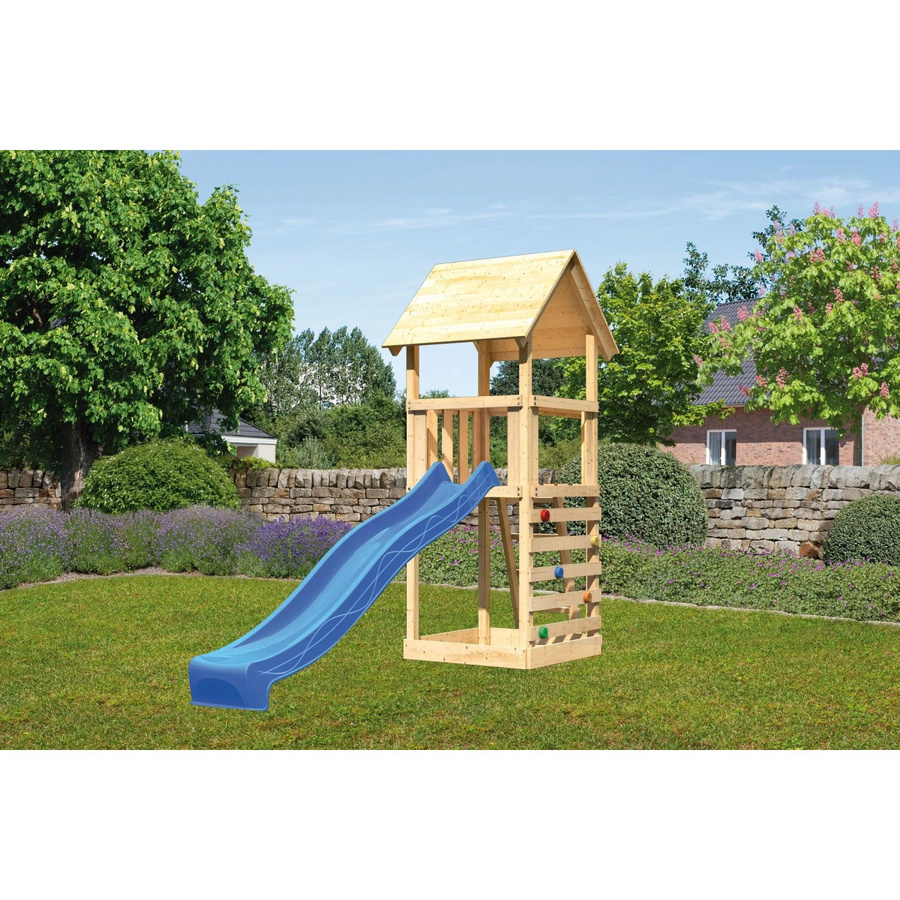 Karibu Spielturm Lotti mit Kletterwand & Rutsche Rot - Bild 2
