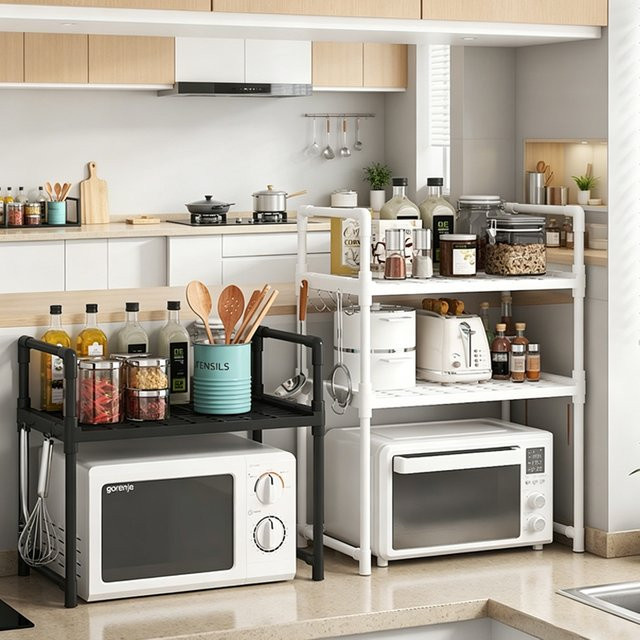Gorenje Mehrzweck-Aufbewahrungsregal für die Küche in Weiß aus Metall mit Haken - Bild 1