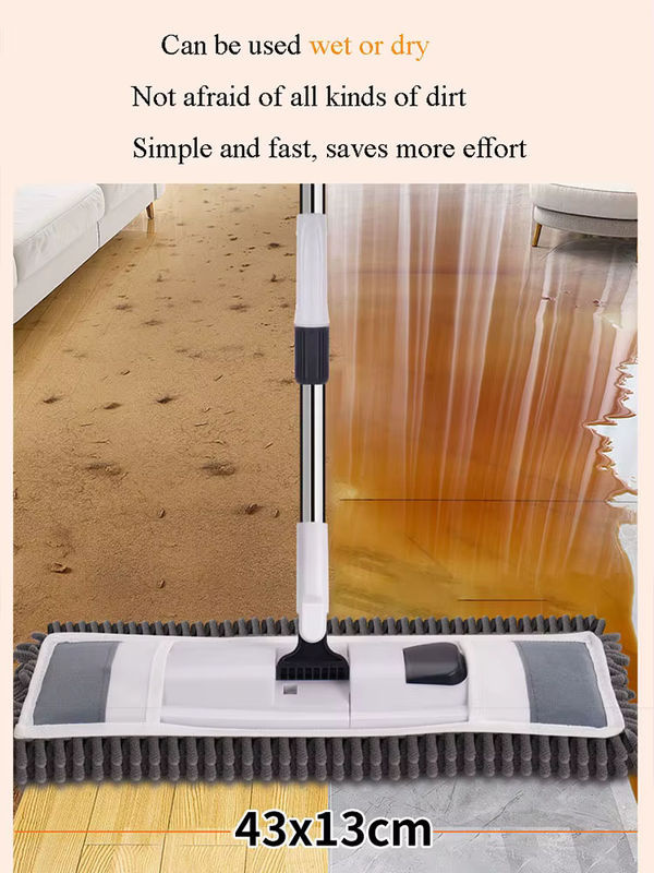 UNTIOR Mopp-Eimer-Set mit Mikrofaserköpfen und Wring-System in Grau, Edelstahl-Mopp mit Teleskopstange zur Bodenreinigung - Bild 7
