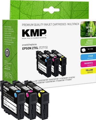 KMP Druckerpatronen Kombi-Pack kompatibel mit Epson 27XL T2715 T2712 T2713 T2714 in Cyan, Magenta und Gelb - Bild 1
