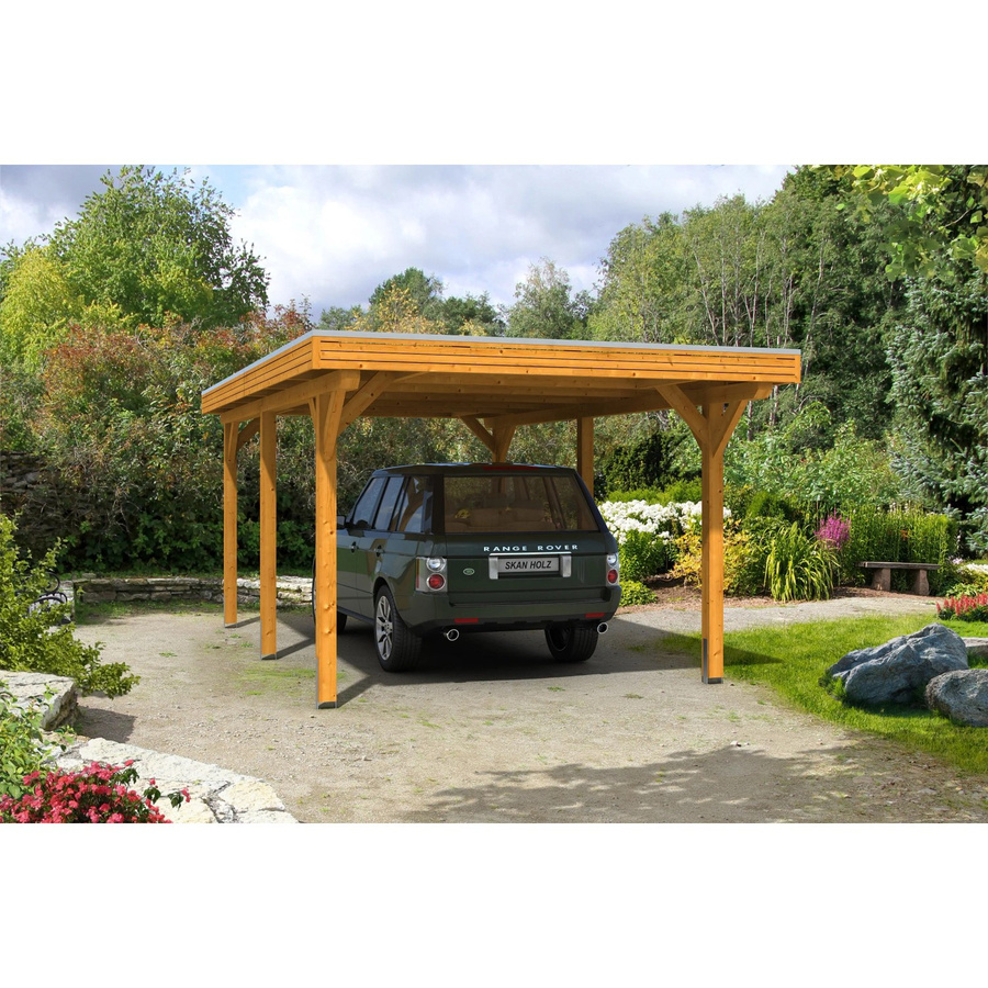 Skan Holz Carport Spessart aus Fichte Leimholz in Beige mit B: 355 cm, T: 604 cm und H: 243 cm - Bild 2