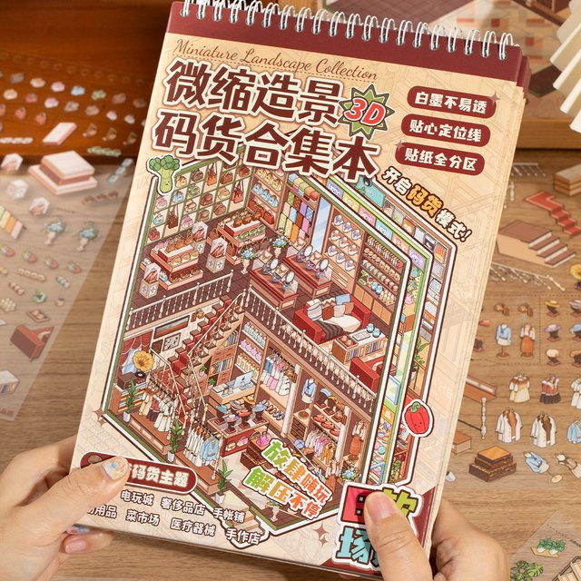 TIANZI 3D Miniatur-Szenen-Aufkleber Set für Journaling und Scrapbooking, mehrfarbig, 20/24 Stück - Bild 1