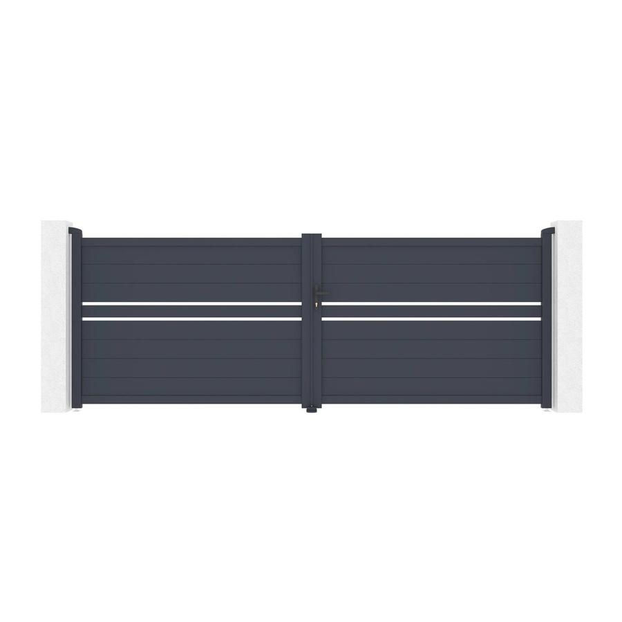 Casanoov Flügeltor Cimone Doppel-Schwingtor aus Aluminium in Anthrazit und Grau mit Ranger B150 Motorisierung, B/H: 400 x 140 cm - Bild 2