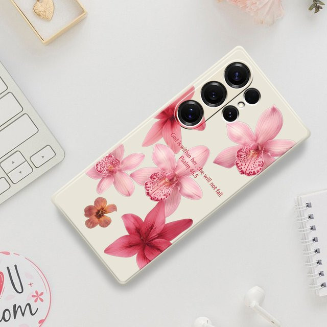 Soft Cover Handyhülle im Blumen-Bibel-Stil für Samsung Galaxy A56 A55 A54 A53 A52 A51 A35 A34 A32 A31 A25 A23 A22 5G 4G Multicolor - Bild 1