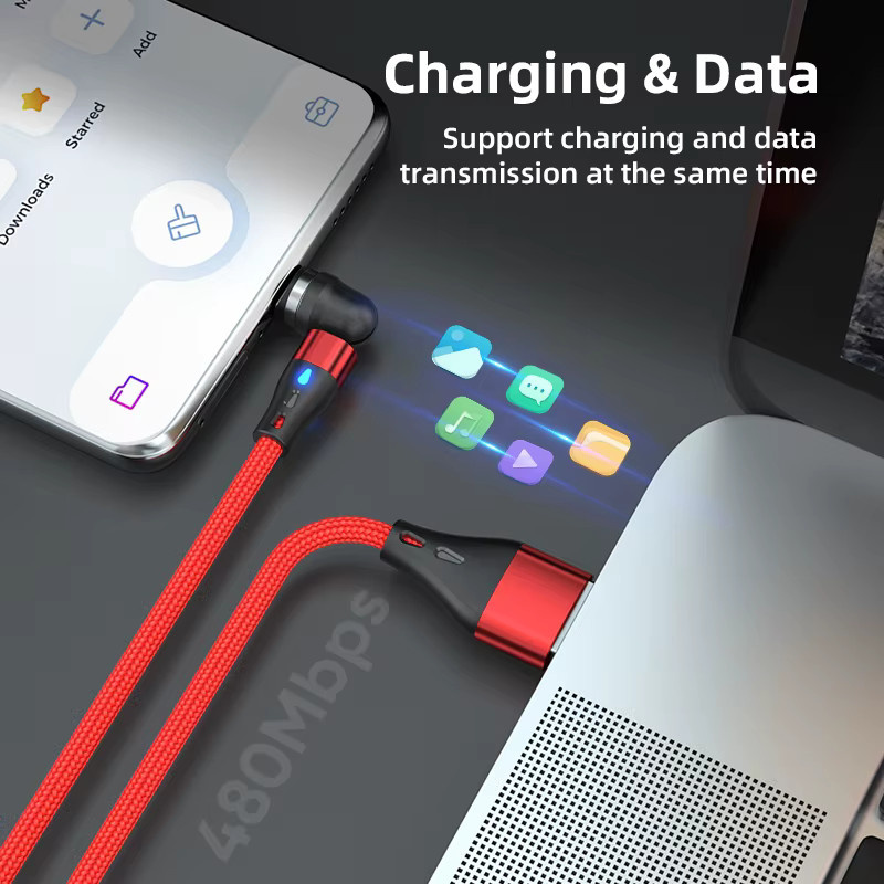 AUFU Magnetisches Typ C Kabel 7Pin 5A Schnellladekabel für Xiaomi POCO Redmi sowie Micro USB Datenkabel für iPhone iPad Samsung - Bild 4