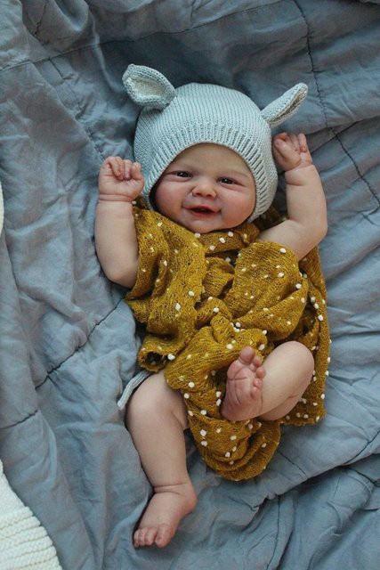 NPK Vivienne Reborn Babypuppe mit Soft Body in Weiß und Bunt/Mehrfarbig, 19 Zoll lebensechte 3D-Haut mit handbemaltem Haar - Bild 1
