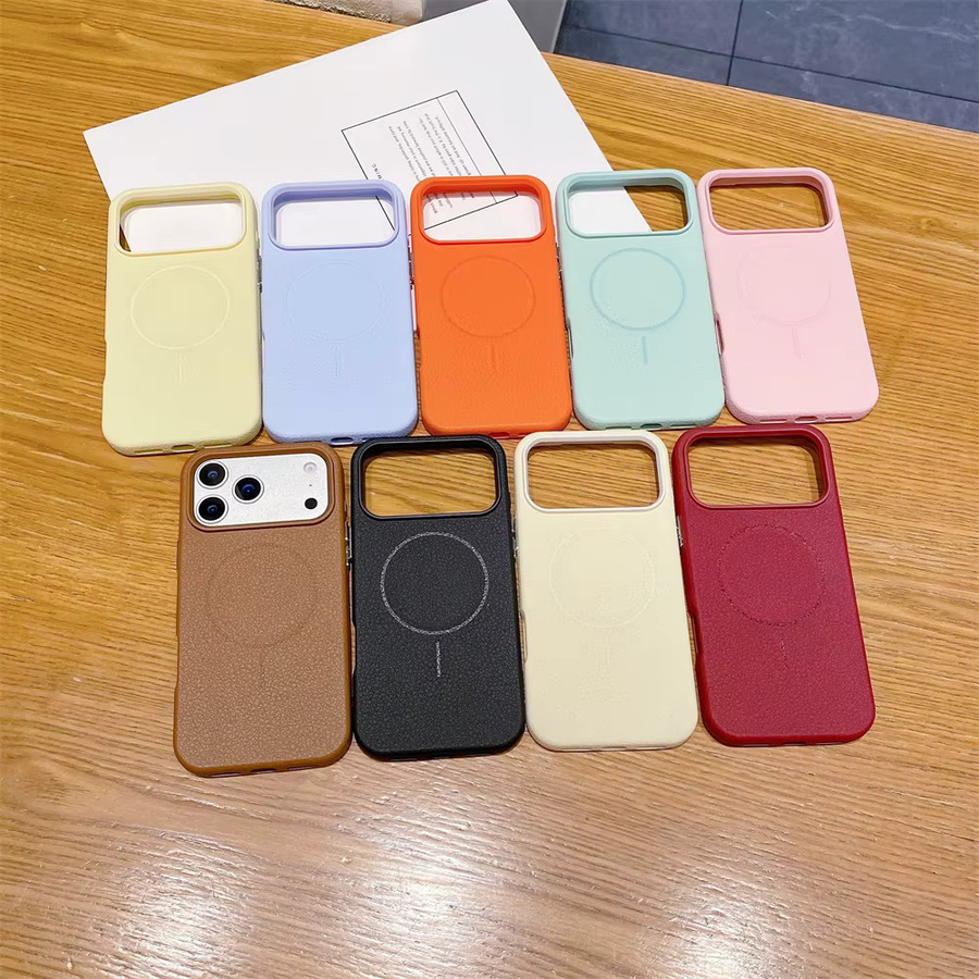 Xeber Luxus Business Magnetische Schutzhülle aus PU Leder für iPhone 12 bis iPhone 17 Pro Max mit MagSafe Unterstützung in Weiß - Bild 2