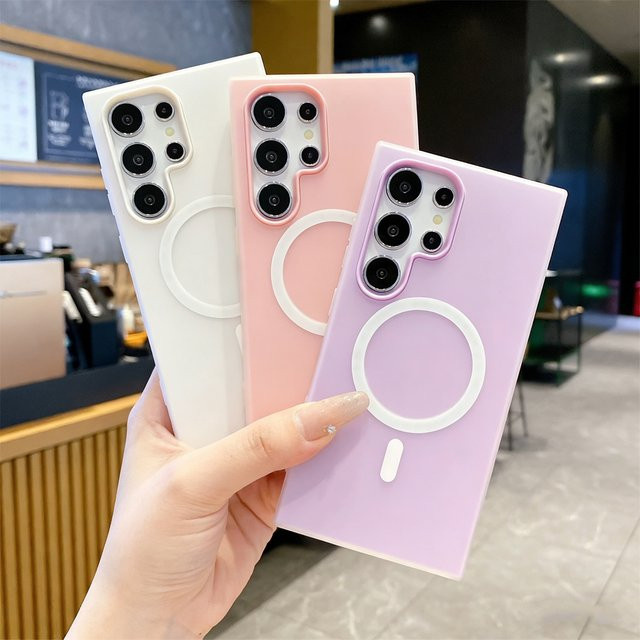 Stoßfeste 2-in-1 Silikon Hülle mit MagSafe Magnet für Samsung Galaxy S26 Ultra S25 Ultra S24 S23 A56 A36 A26 A16 A55 A54 in Bonbonfarben - Bild 1