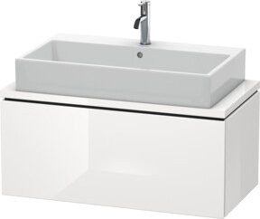 Duravit Waschtischunterschrank Compact L-Cube in Weiß Hochglanz mit 1 Auszug, B: 92 cm, T: 47,7 cm - Bild 1