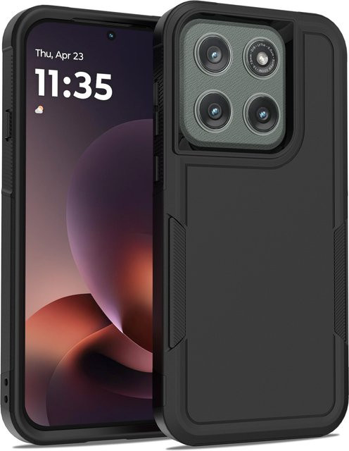 2in1 Heavy Duty Armor Stoßfeste Handyhülle für Motorola Moto G Power G Play G 5G G Stylus 5G (2024-2026) aus PC und TPU in Schwarz oder Lila - Bild 1