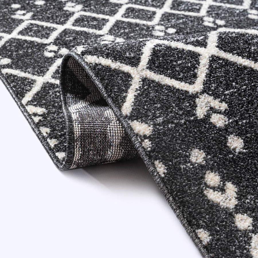 Sanat Teppich Schwarz Geometrisches BOHO Design Pflegeleicht und Fußbodenheizung geeignet Breite: 200 cm, Tiefe: 80 cm - Bild 4