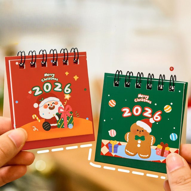 Niedlicher Mini-Tischkalender 2026 für den Schreibtisch in Mehrfarbig mit Monatsübersicht aus Papier - Bild 1