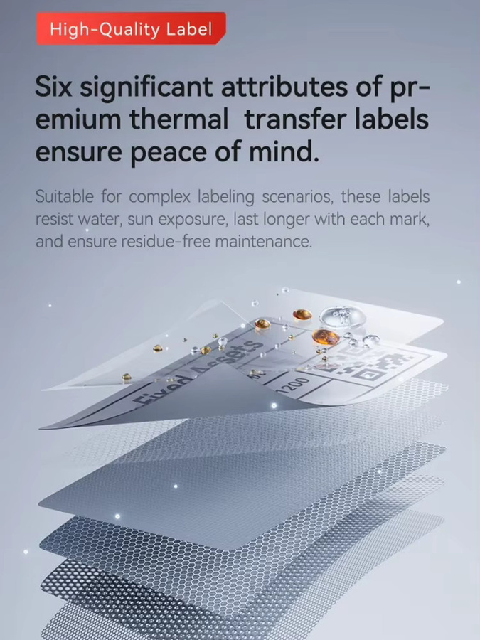 Niimbot Silber Selbstklebende Thermo-Etiketten für M2/M3 Labeldrucker - Bild 3