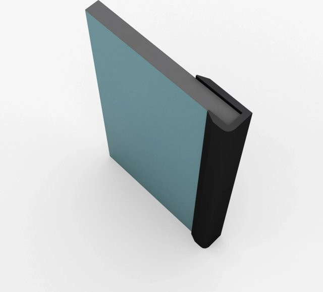 Aurlane Abschlussprofil aus Aluminium in Schwarz, B/T/H: 1 x 0,5 x 210 cm - Bild 1