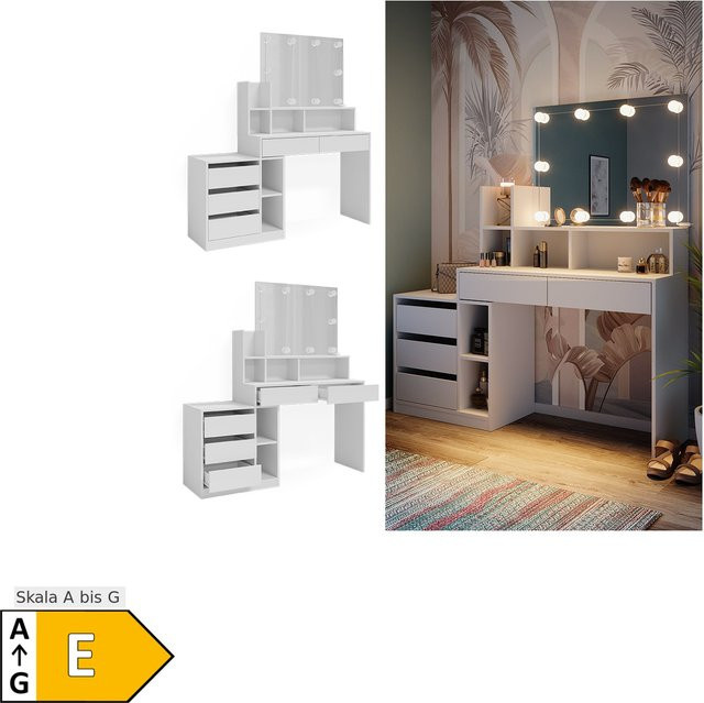 Vicco Schminktisch Anja Weiß mit LED Spiegel modern - Bild 1