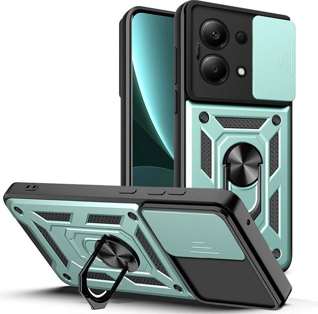 Xiaomi Kamera-Schutzhülle Armor Hybrid Ring Cover in Grün für Redmi Note 13 Pro 4G 13 12S 12 Pro 11E 11 Pro 11S 11T 10 Pro 10S 9T 9 8 - Bild 1