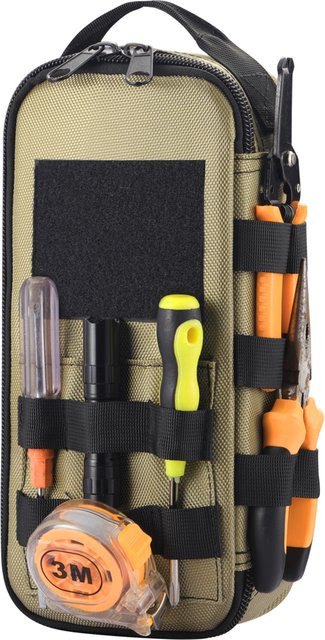 Robuste kleine Werkzeugtasche als tragbarer Utility-Organizer mit Reißverschluss in Beige - Bild 1