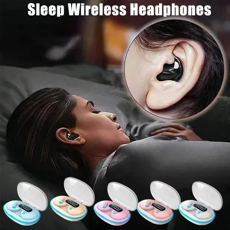VIKEFON TWS Bluetooth Schlaf-Ohrhörer, kabellose Mini-Kopfhörer in Schwarz mit Mikrofon und HD-Anruf Funktion, wasserdicht und Stereo-Sound - Bild 2