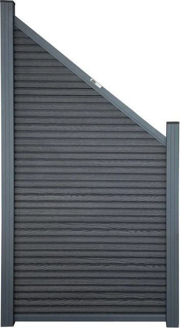 Home Deluxe WPC-Sichtschutzzaun Callado Premium Schrägelement in Anthrazit, Höhe: 185 cm - Bild 1