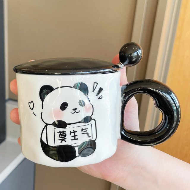 Niedliche Panda Keramiktasse in Weiß mit 301-400ml Inhalt - Bild 1