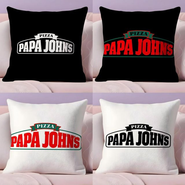 P-Papa J-John's Kissenbezug aus weichem Plüsch mit doppelseitigem Druck, Schwarz und Weiß, Breite: 30 cm, Breite: 30 cm - Bild 1