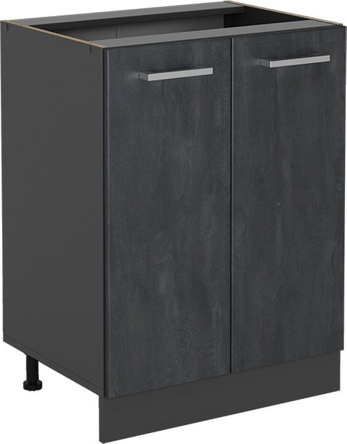 Vicco Küchenunterschrank R-Line Schwarz Beton Anthrazit Breite: 60 cm ohne Arbeitsplatte - Bild 1