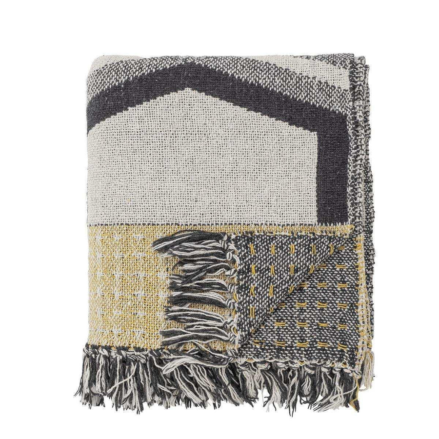 Bloomingville Plaid Annli Decke aus Baumwolle grau B: 160 cm, T: 130 cm - Bild 1