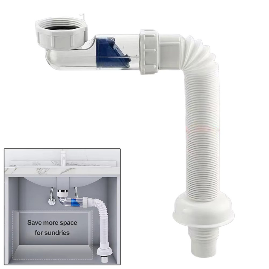 VIBRATITE Ausziehbarer Abflussrohr-Schlauch für Küchenspüle und Waschbecken, G1-1/2 Zoll, Länge: 28–88 cm - Bild 2