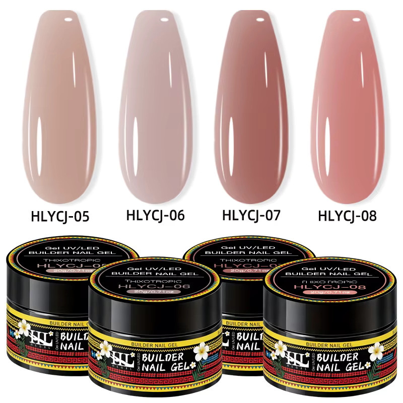 HLGEL Builder Gel, Französisches Rosa-Braun Nude, Glänzend, 20g - Bild 3