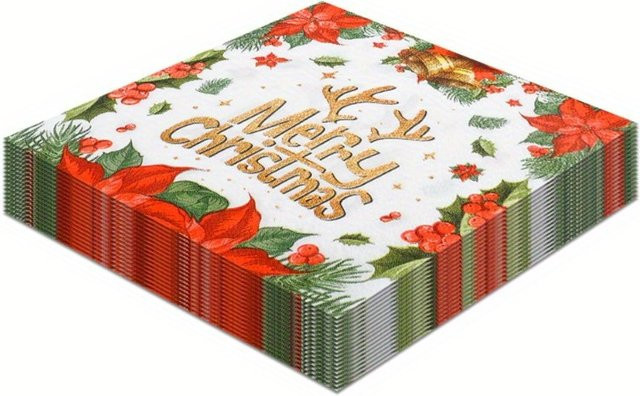 Dekorative Weihnachts-Einweg-Papierservietten in Mehrfarbig für deine Weihnachtsparty - Bild 1