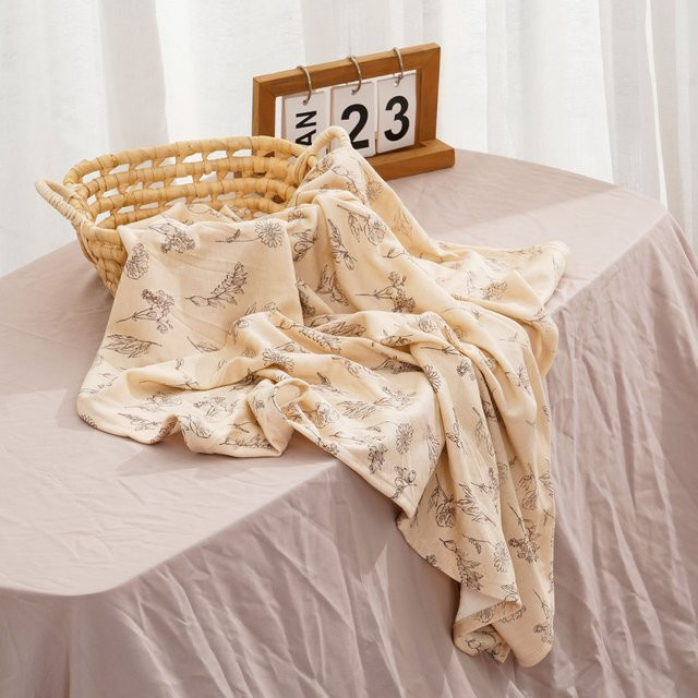 Elinfant Baby-Puckdecke aus weichem Bambus für Neugeborene in Beige - Bild 1