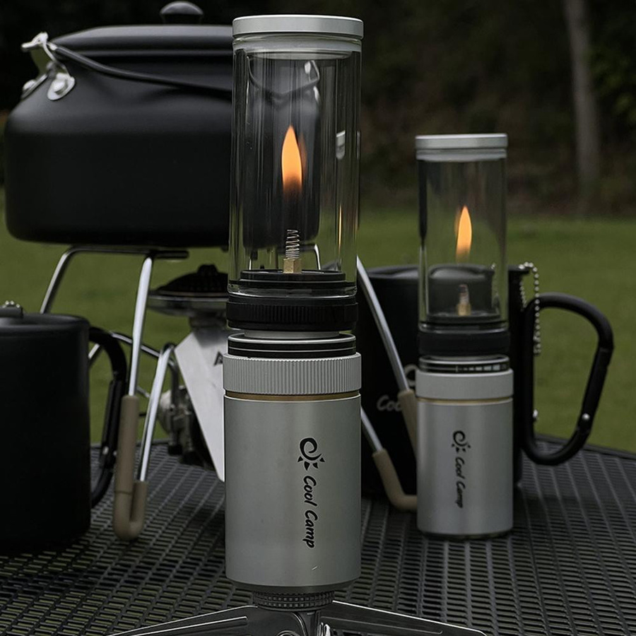 TOMTOP JMS Tragbare Gaslampe aus Metall und Glas in Silber für Outdoor, Angeln, Picknick und Zelt - Bild 3