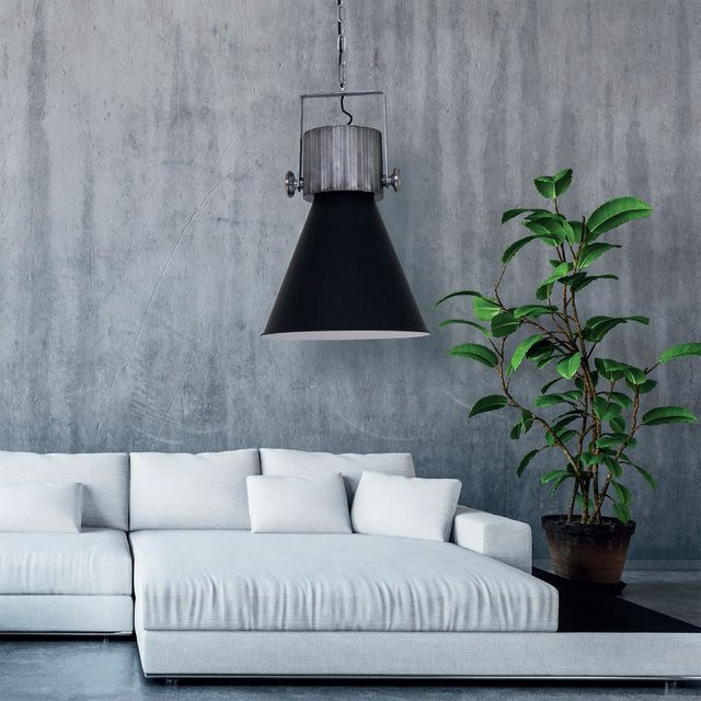 Anne Lighting Hoody Pendelleuchte aus Metall im Industrial-Design, dimmbar, E27, Schwarz oder Weiß - Bild 1