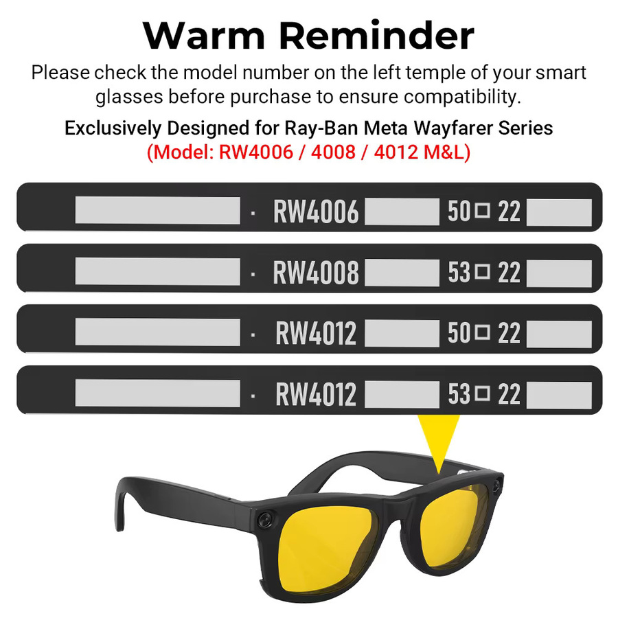 Hibloks Smartglasses Clip für Ray-Ban Meta Wayfarer & Gen 2, Schwarz, Vollrand, Square, Kunststoff - Bild 2