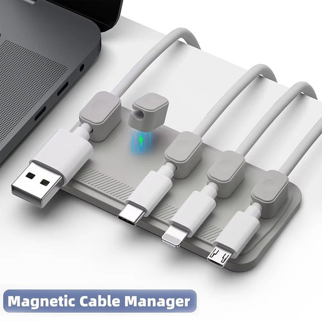 Mrgabwte Magnetische Kabelhalter Clips in Blau für Schreibtisch und Office zur Kabelorganisation von Maus und Tastatur - Bild 1