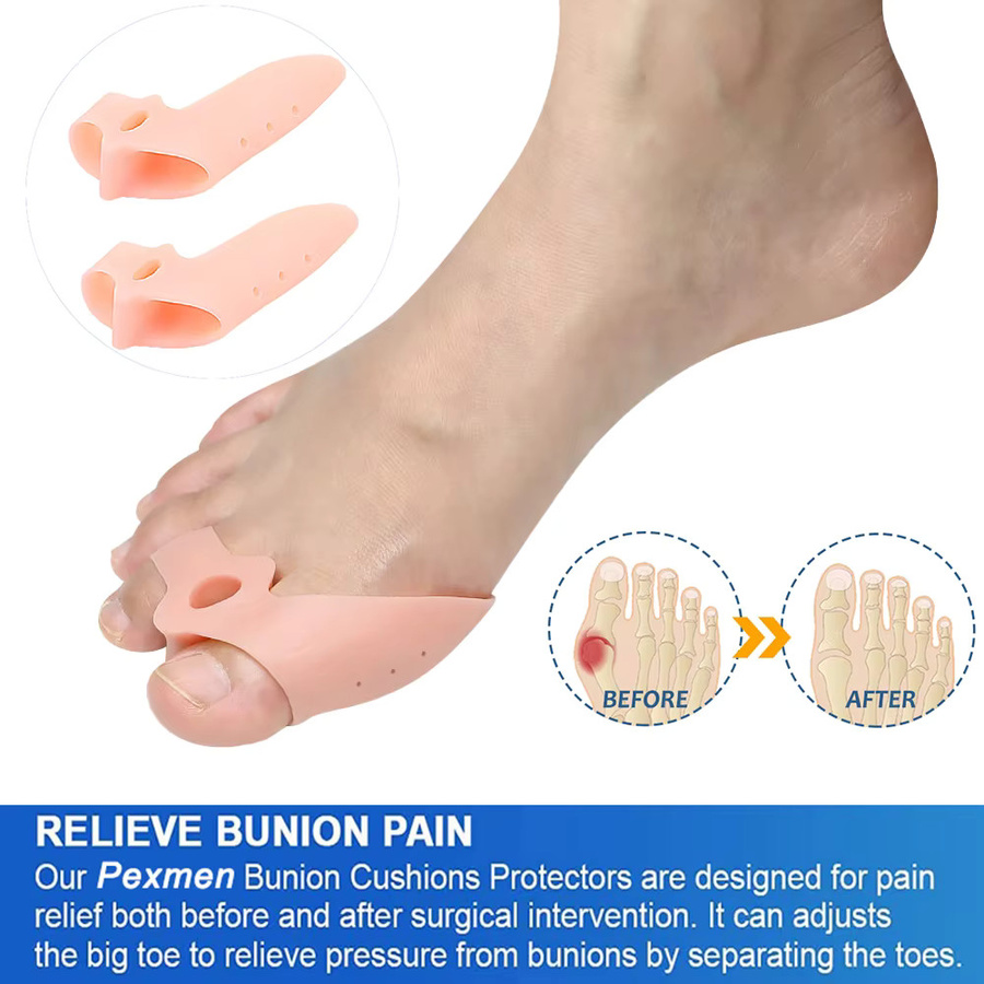 Pexmen Bunion Corrector Zehenspreizer mit Gelschild, Unisex - Bild 3