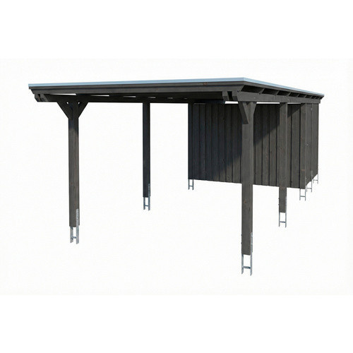 SKANHOLZ Carport Emsland aus Fichte mit EPDM-Flachdach und Abstellraum, Schiefergrau, B: 846 cm, T: 340 cm, H: 238 cm - Bild 3