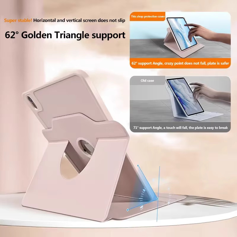 Stoßfeste Lederhülle mit Rotationsfunktion für Huawei MatePad 12.2 Pro 2024, Air, SE, 11, 11,5 und 10.4 in Schwarz - Bild 3