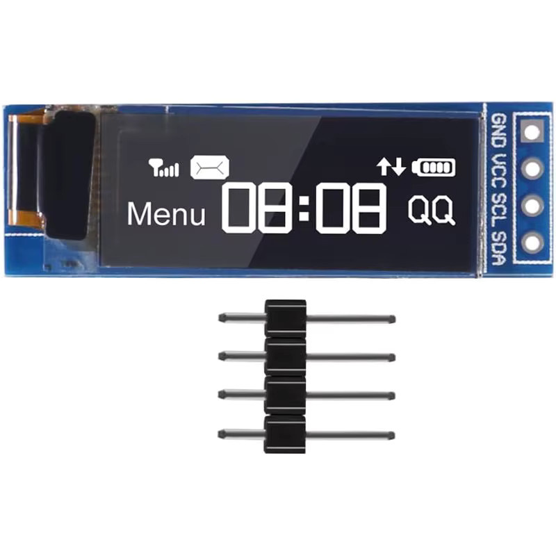 AOKIN I2C OLED-Anzeigemodul 0,91 Zoll SSD1306 mit weiß-blauer Anzeige für Arduino (3,3 V bis 5 V) - Bild 2