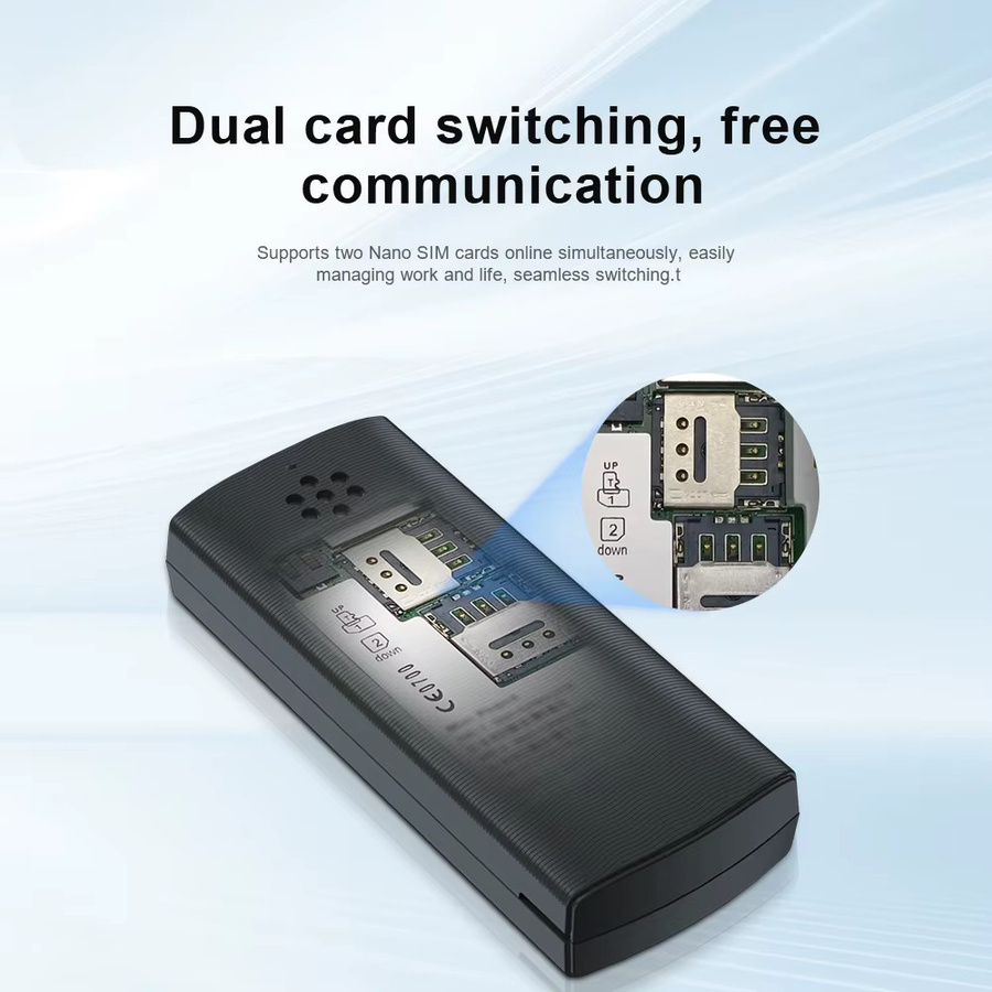 SERVO Backup Mini-Mobiltelefon mit 0,66-Zoll-Display, Dual-SIM, Bluetooth und Magic Voice in Blau - Bild 2