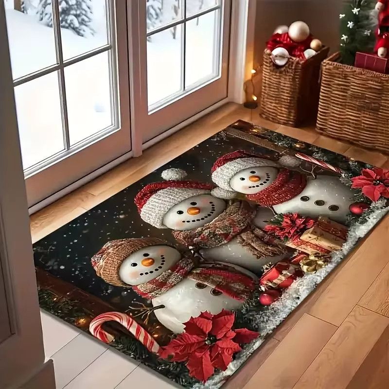 VIKAMA Weihnachtsschneemann Fußmatte für Wohnzimmer, Küche und Schlafzimmer als Weihnachtsdekoration - Bild 4
