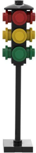 MOC Stadt Ampeln Straßenschilder Straßensperre, Bausteine Szene Spielzeug, 3-teiliges Set, ab 14 Jahren - Bild 1