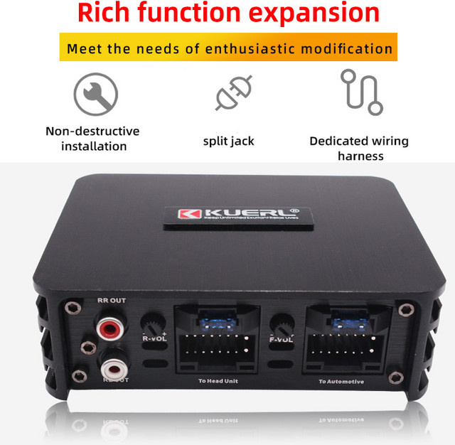 KUERL Stereo Audio Verstärker mit DSP und 4x60W Leistung in Schwarz für Android-Großbildschirme - Bild 1