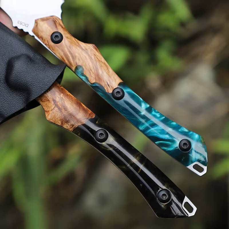 ALVELY EDC Outdoor-Camping-Messer mit feststehender Klinge und Multitool-Funktion in Gold und Multicolour - Bild 3