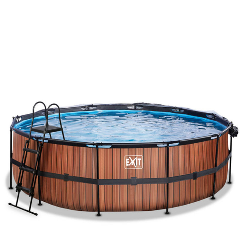 EXIT Toys Pool in Braun und Blau aus Kunststoff und Stahl, Durchmesser: 450 cm, Höhe: 122 cm - Bild 1
