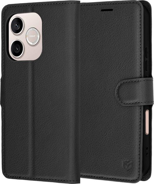 Techsuit Leather Folio Schutzhülle für Honor 600 Lite in Schwarz - Bild 1