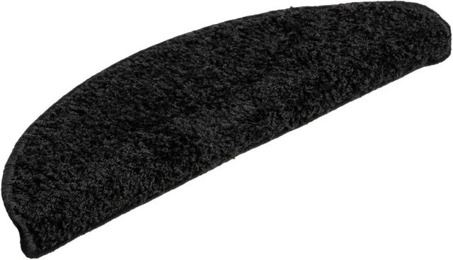 vidaXL Stufenmatten 10er Set Schwarz Halbrund aus PP, rutschfest und selbstklebend, B: 56 cm, H: 17 cm, T: 3 cm - Bild 1
