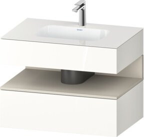 Duravit Einbauwaschtisch-Möbel-Set Qatego in Weiß mit integrierter LED-Beleuchtung, B/T/H: 80 x 55 x 60 cm - Bild 1